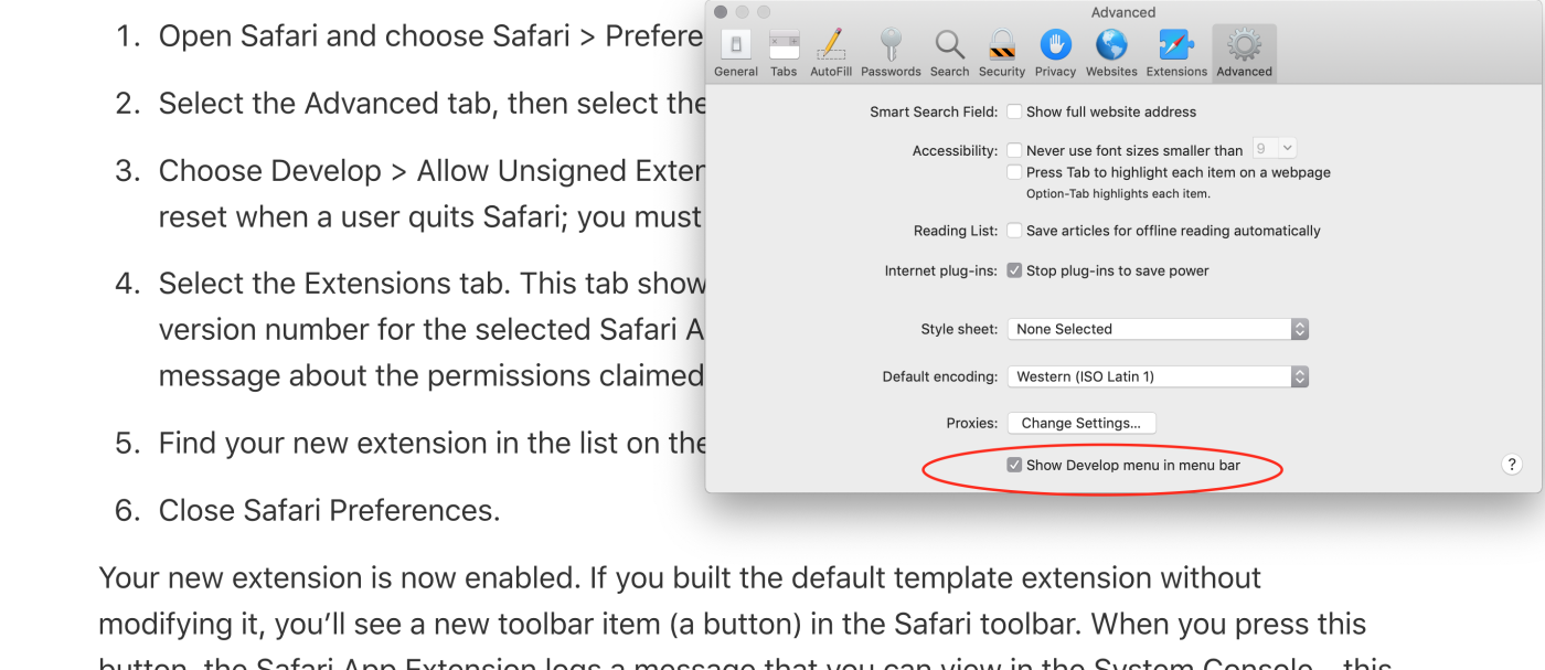 safari app extension