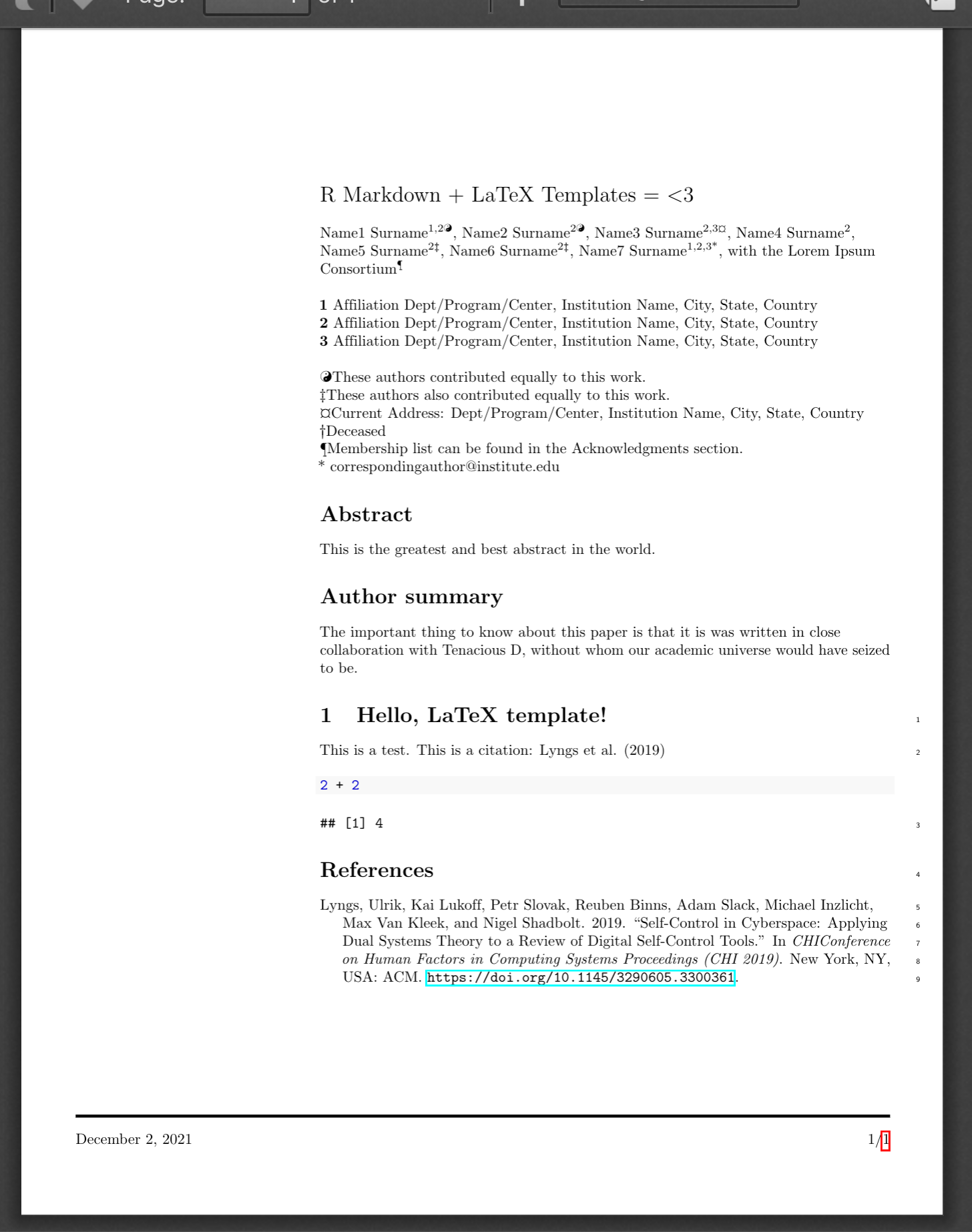 How to Adapt Any LaTeX Template for Use With R Markdown in Four Steps